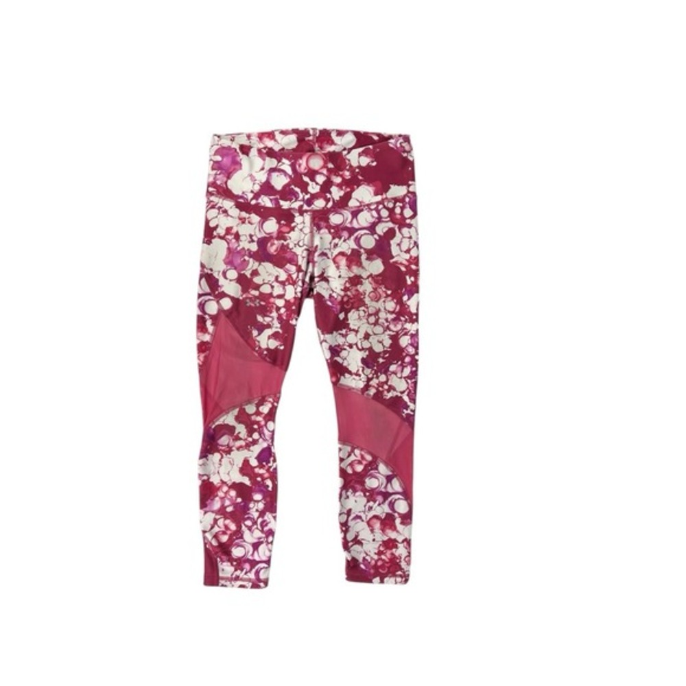 Under Armour HeatGear‎ Pink Bubble Compression Leggings Mesh Inserts Size Large